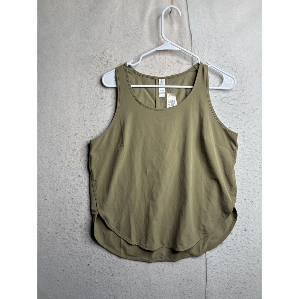 NWT Spanx Casual Fridays Tank Tuscan Olive Green Scoop Neck Pleated 50677R M